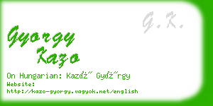 gyorgy kazo business card